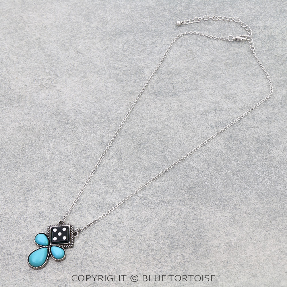 Western Dice Stone Necklace