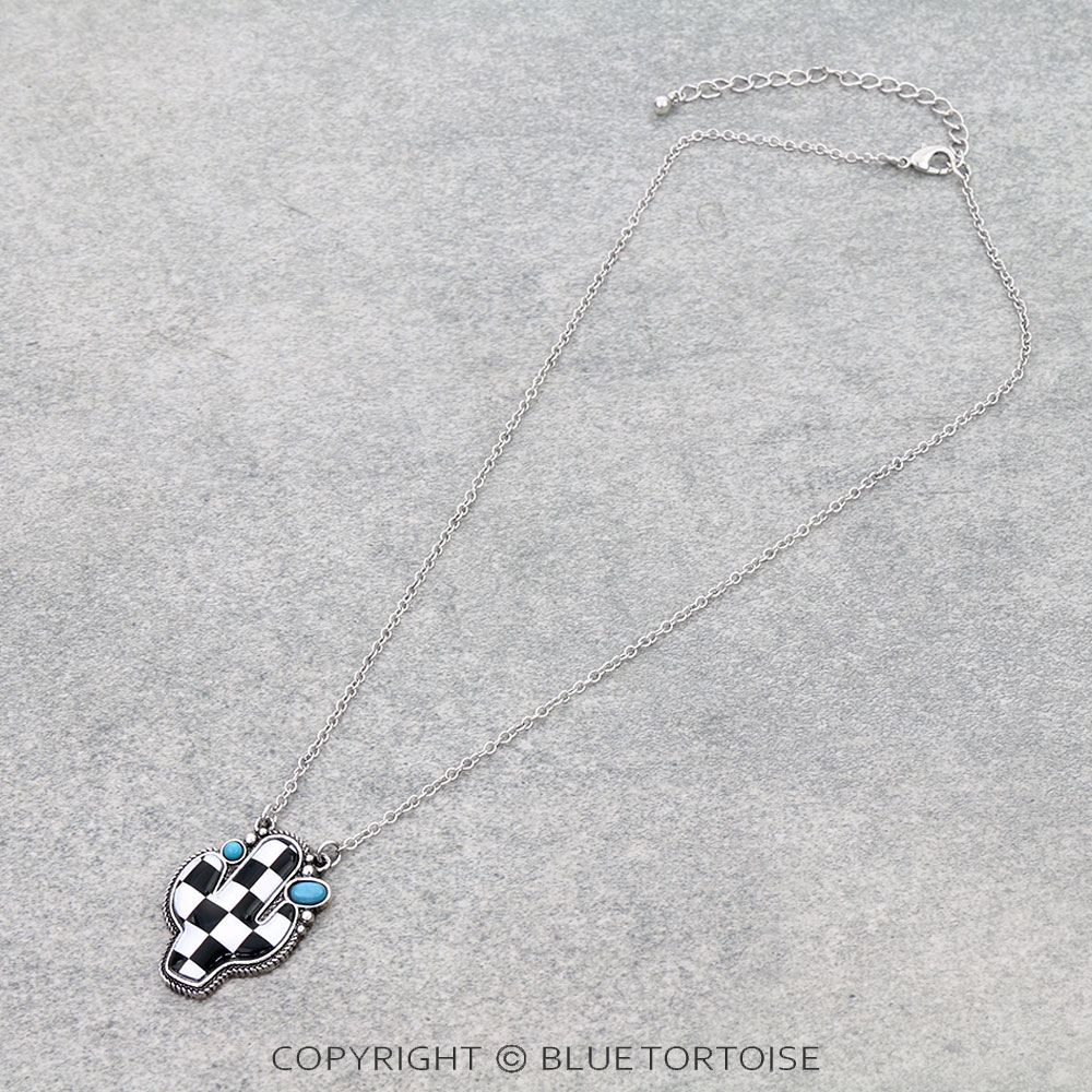 Western Checker Cactus Necklace