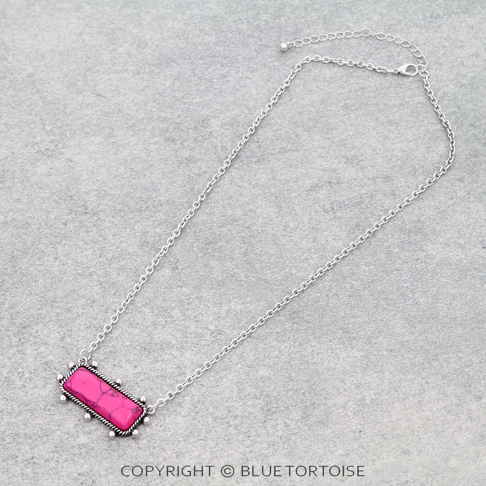 Ball TXR Bar Hand Stone Necklace