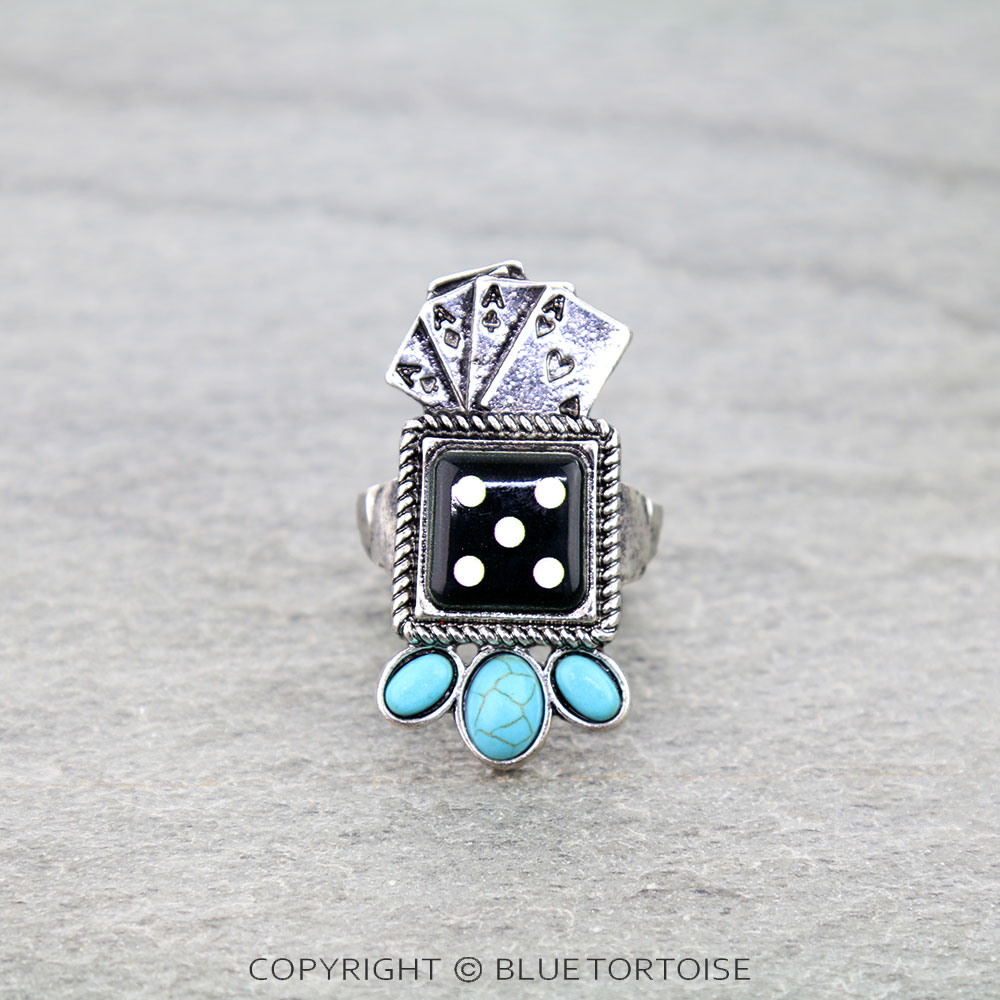 Casino Theme Dice Stretch Ring
