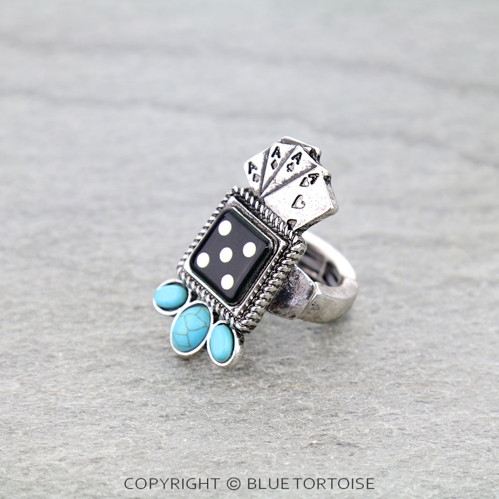 Casino Theme Dice Stretch Ring - Image 2