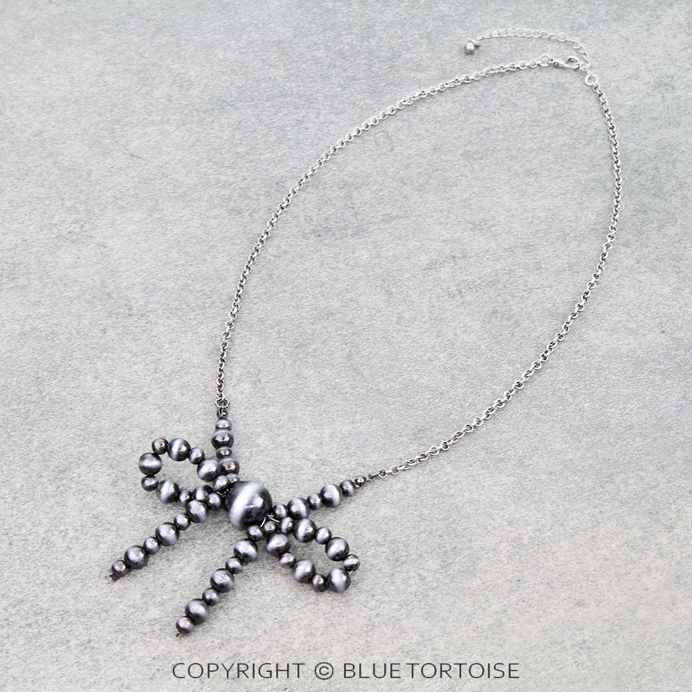 Navajo Style Pearl Bow Necklace