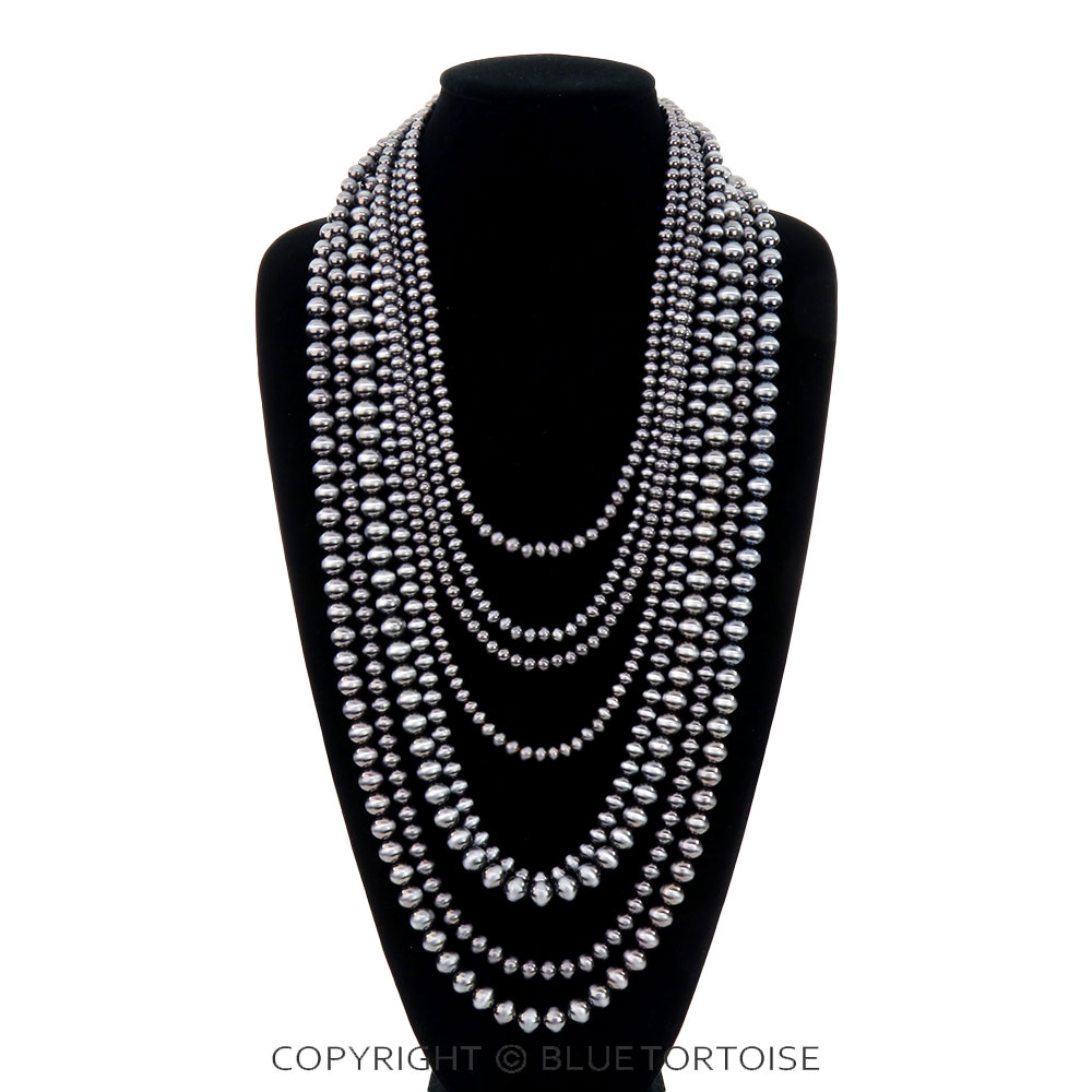 8 Layered Navajo Style Pearl Necklace - Image 2