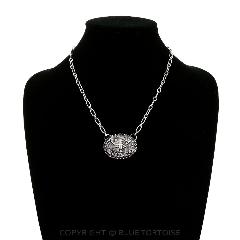Western Rodeo Steer Skull Necklace - Image 2