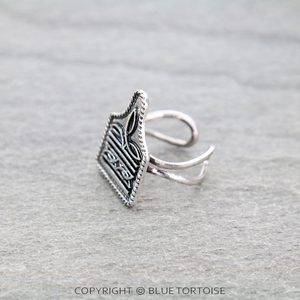 Western Boot Stitch Ear Tag Cuff Ring - Image 2