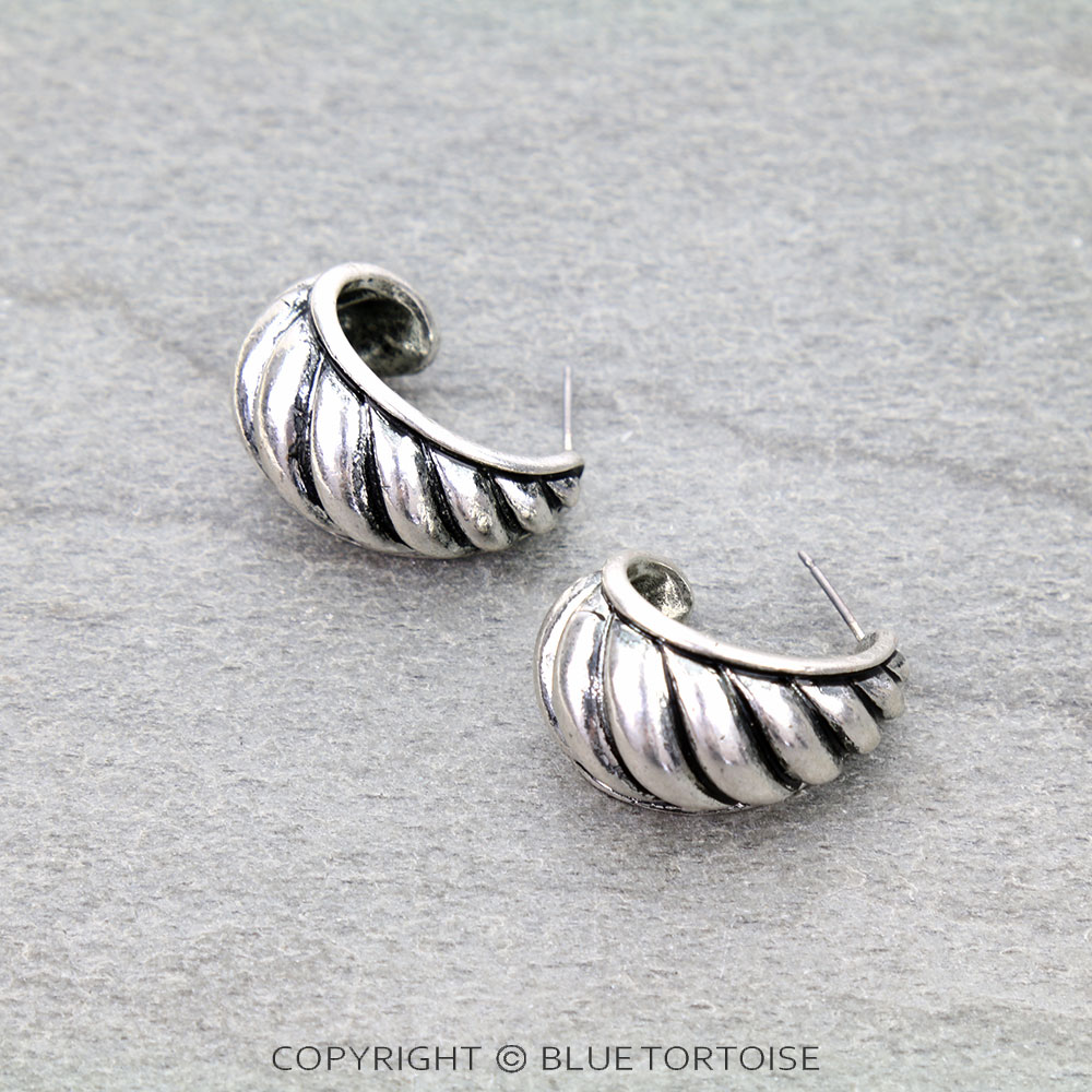 Western Twisted Bubble Hoop Earrings
