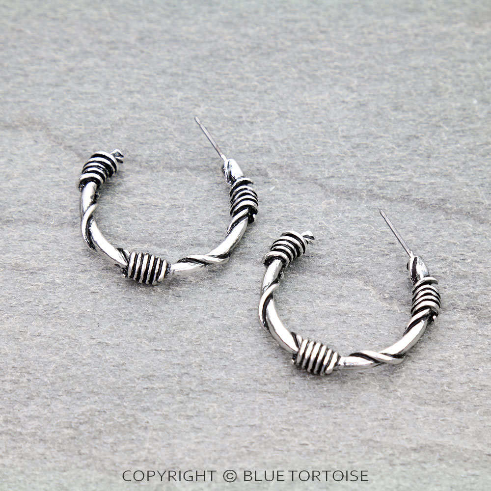 1.25" Western Twisted Wire Hoop Earrings