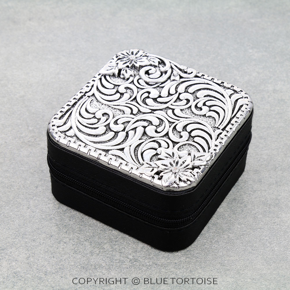 Western Pattern Travel Jewelry Box - Metal Plate