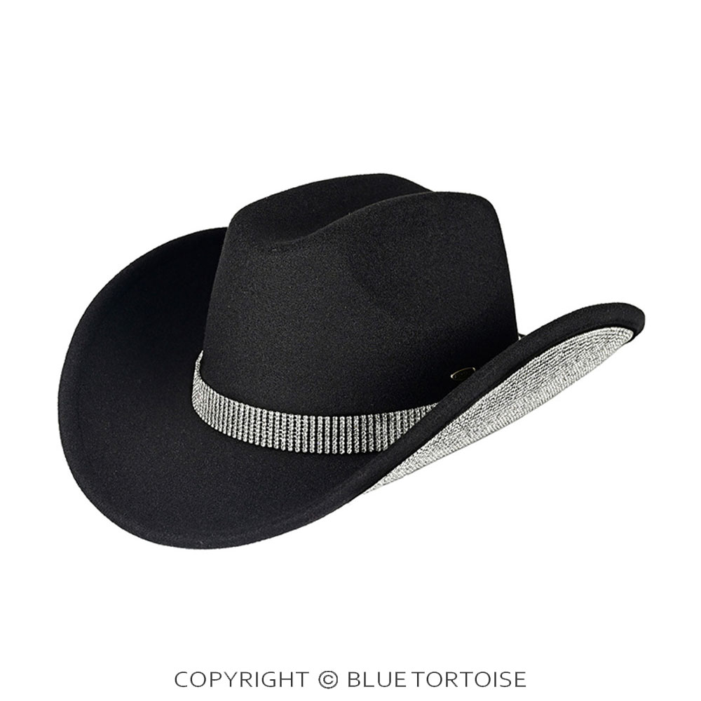 C.C Vegan Cowboy Hat with Rhinestone Trim