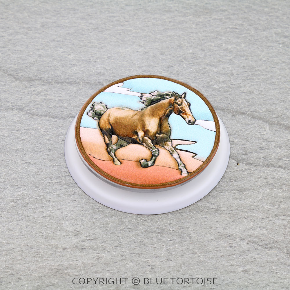 Western Horse Tooled Leather MagSafe Phone Grip & Stand