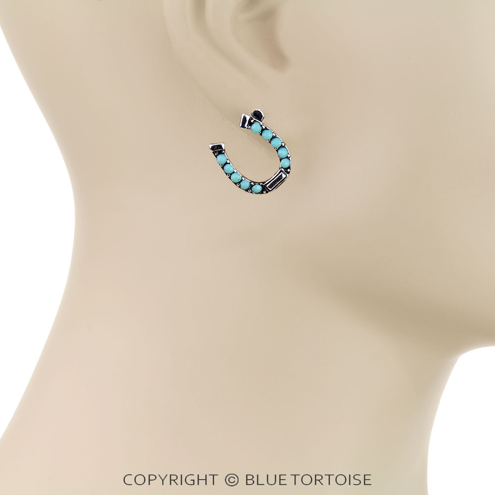 Western Horseshoe Stud Earrings - Image 2