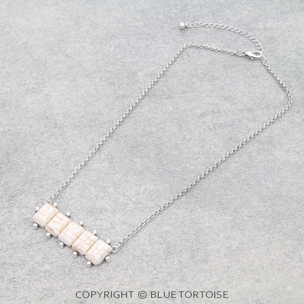 Western Ball TXR Bar Stone Necklace