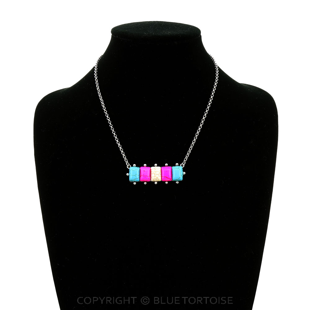 Western Ball TXR Bar Stone Necklace - Image 2