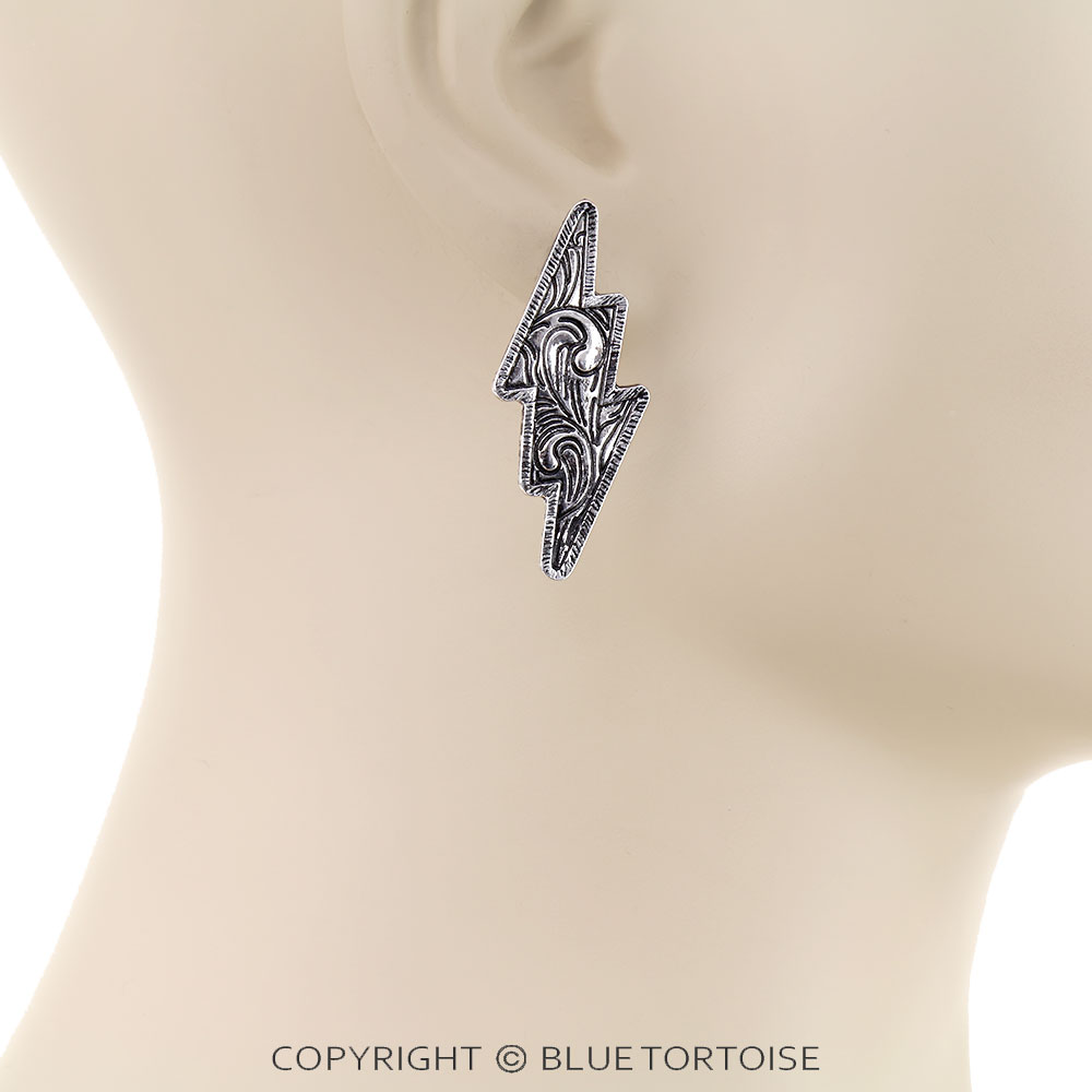 Filigree Thunder Stud Earrings - Image 2