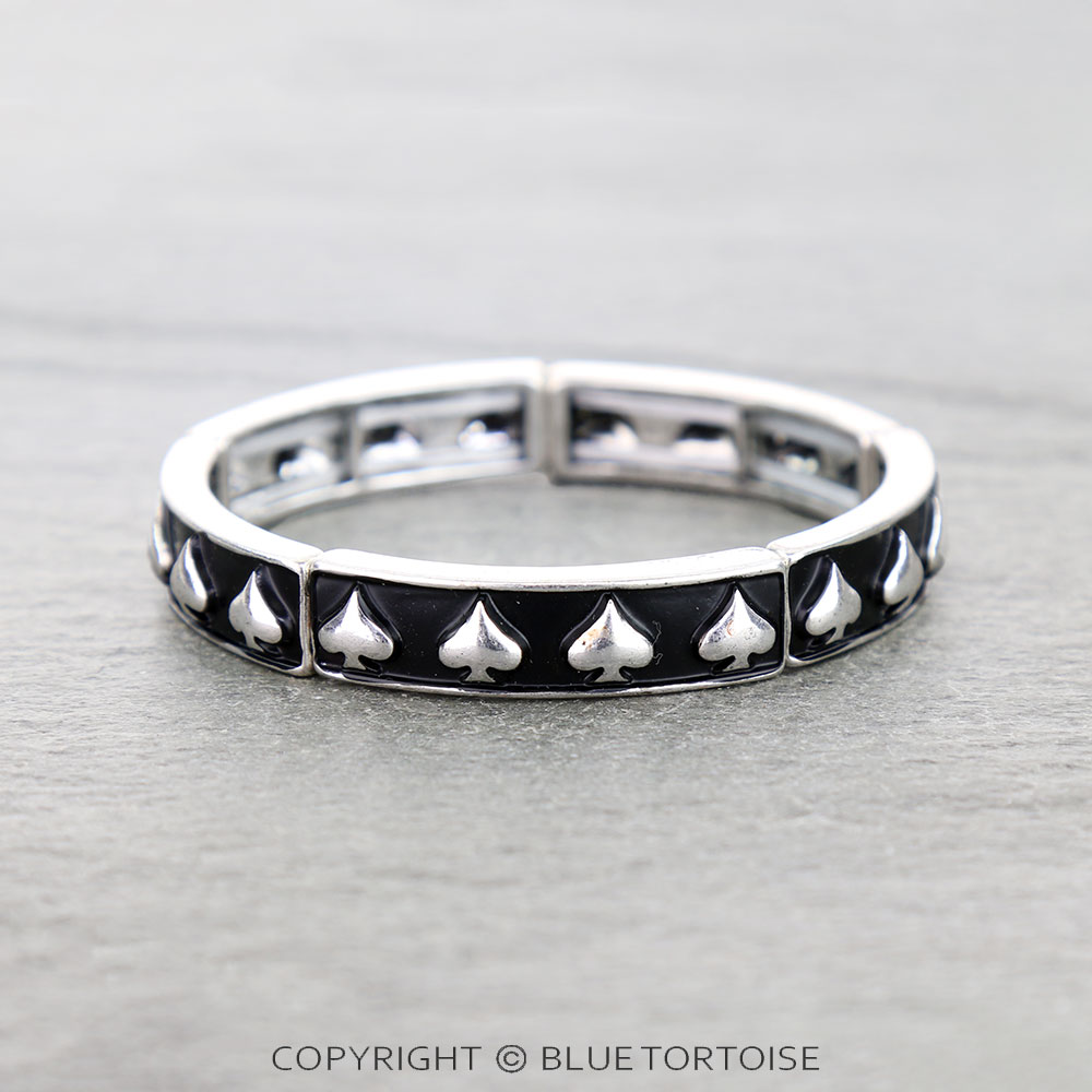 Western Metal Spade Stretch Bracelet