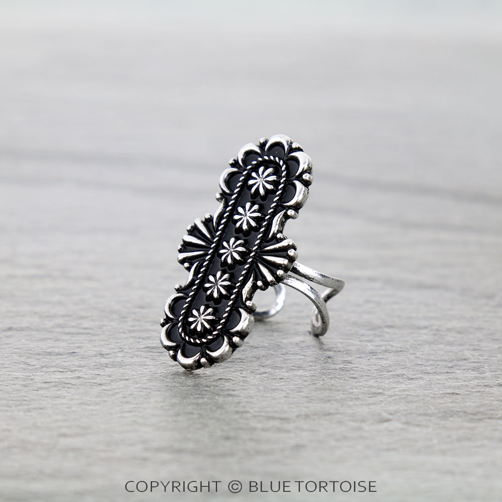 Western Oval Concho Cuff Ring - Image 2