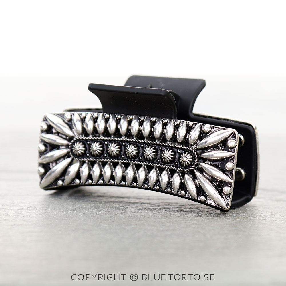 Western Concho Metal Hair Claw Clip