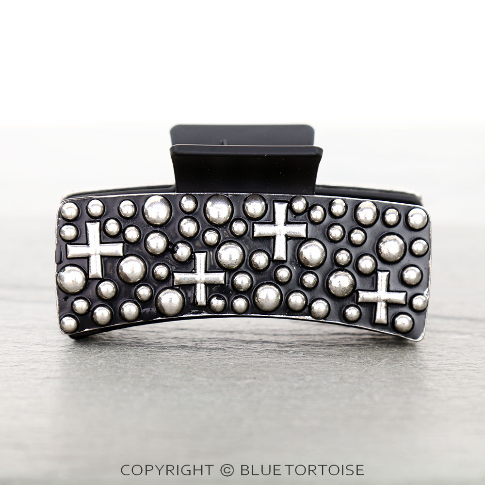 Western Cross Bubble Metal Hair Claw Clip - Image 2