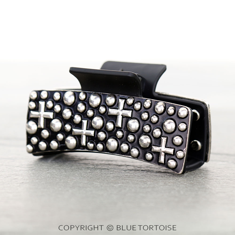 Western Cross Bubble Metal Hair Claw Clip