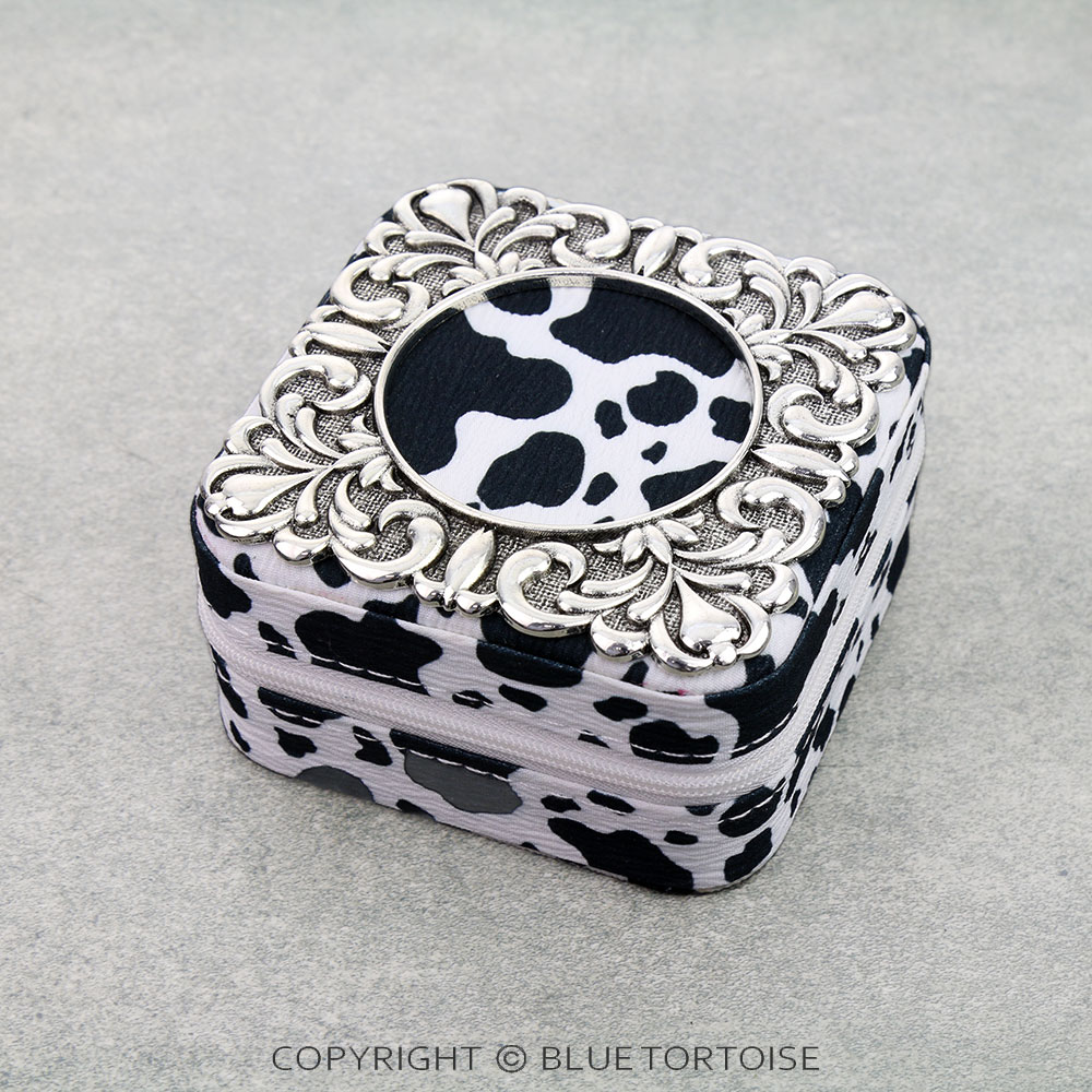 Western Animal Theme Travel Jewelry Box - Metal Border