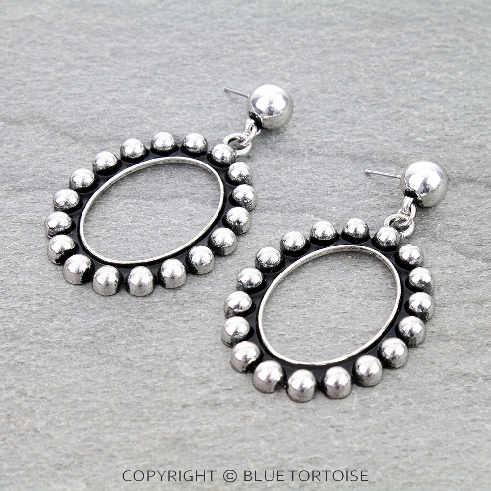 Western Oval Metal Bubble Stud Earrings