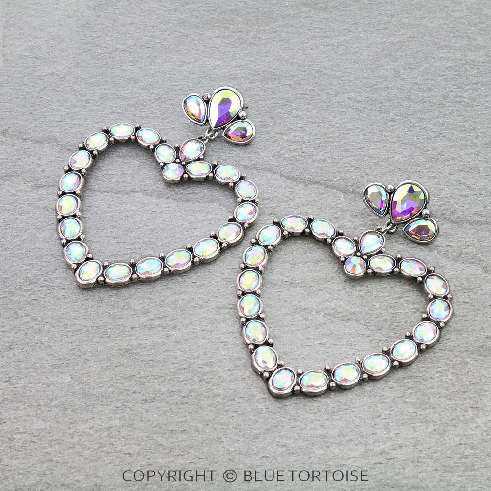 Western Heart Stone Stud Earrings