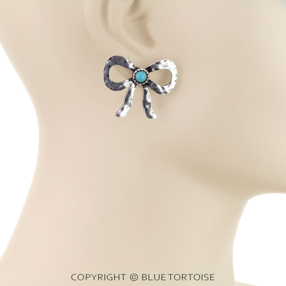 Western Bow TQ Stud Earrings - Image 2