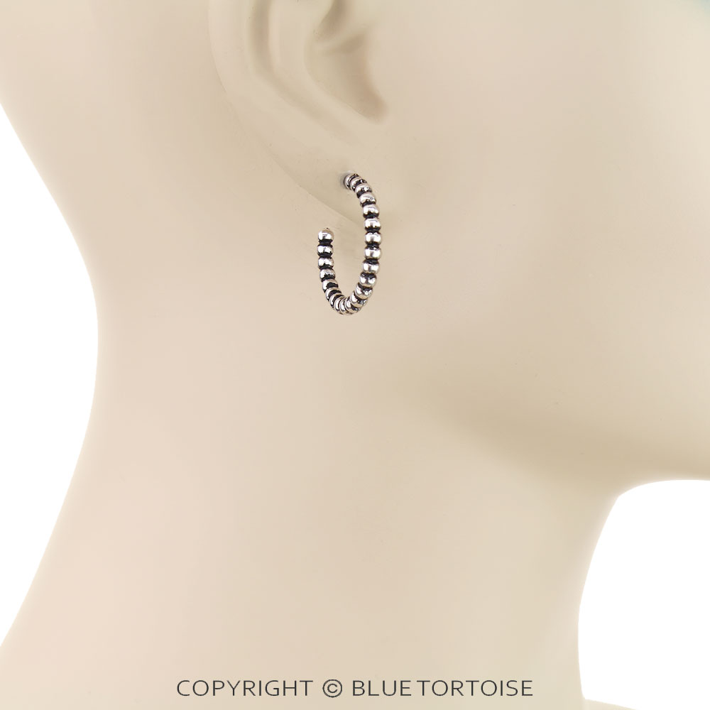 Western Small Bubble Hoop Earrings - Image 2