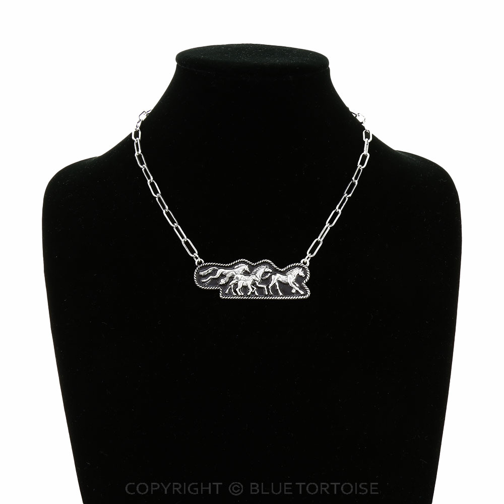 Western 4 Running Horse Necklace - Image 2