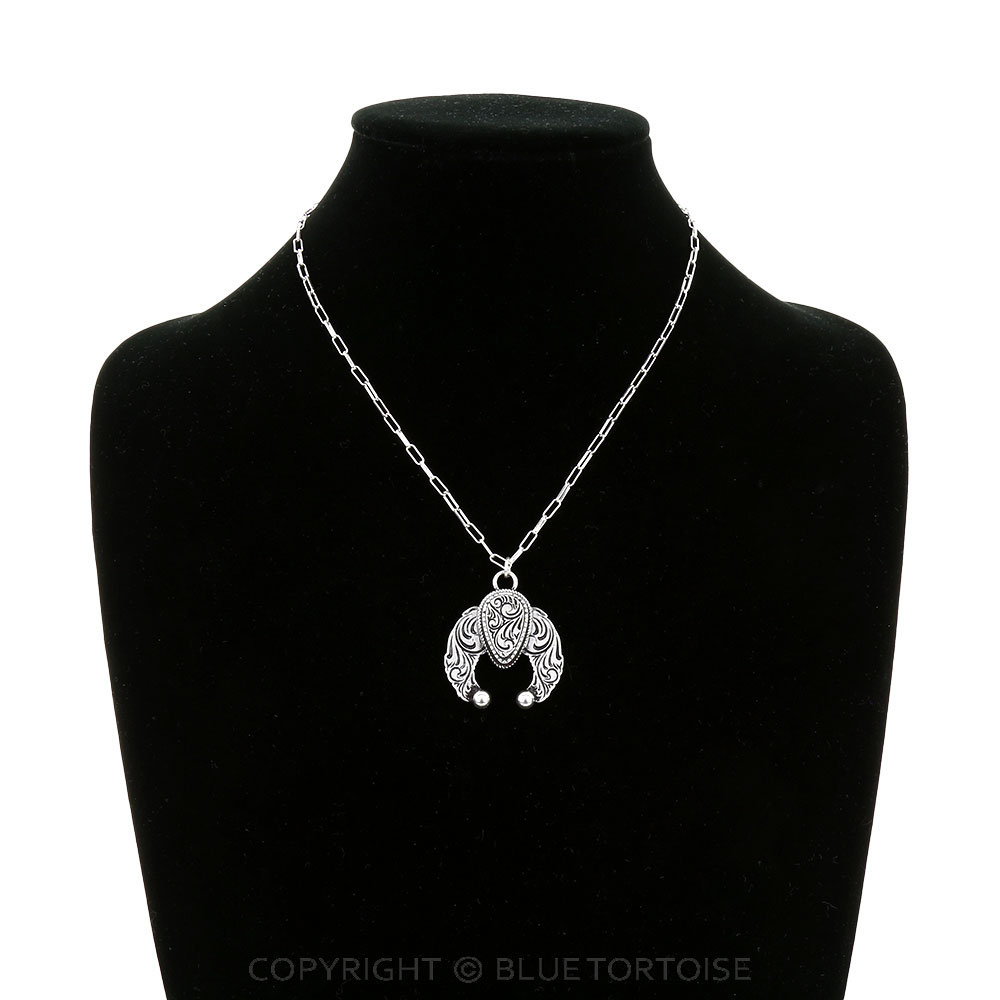 Western Squash Blossom Etched Necklace - Image 2