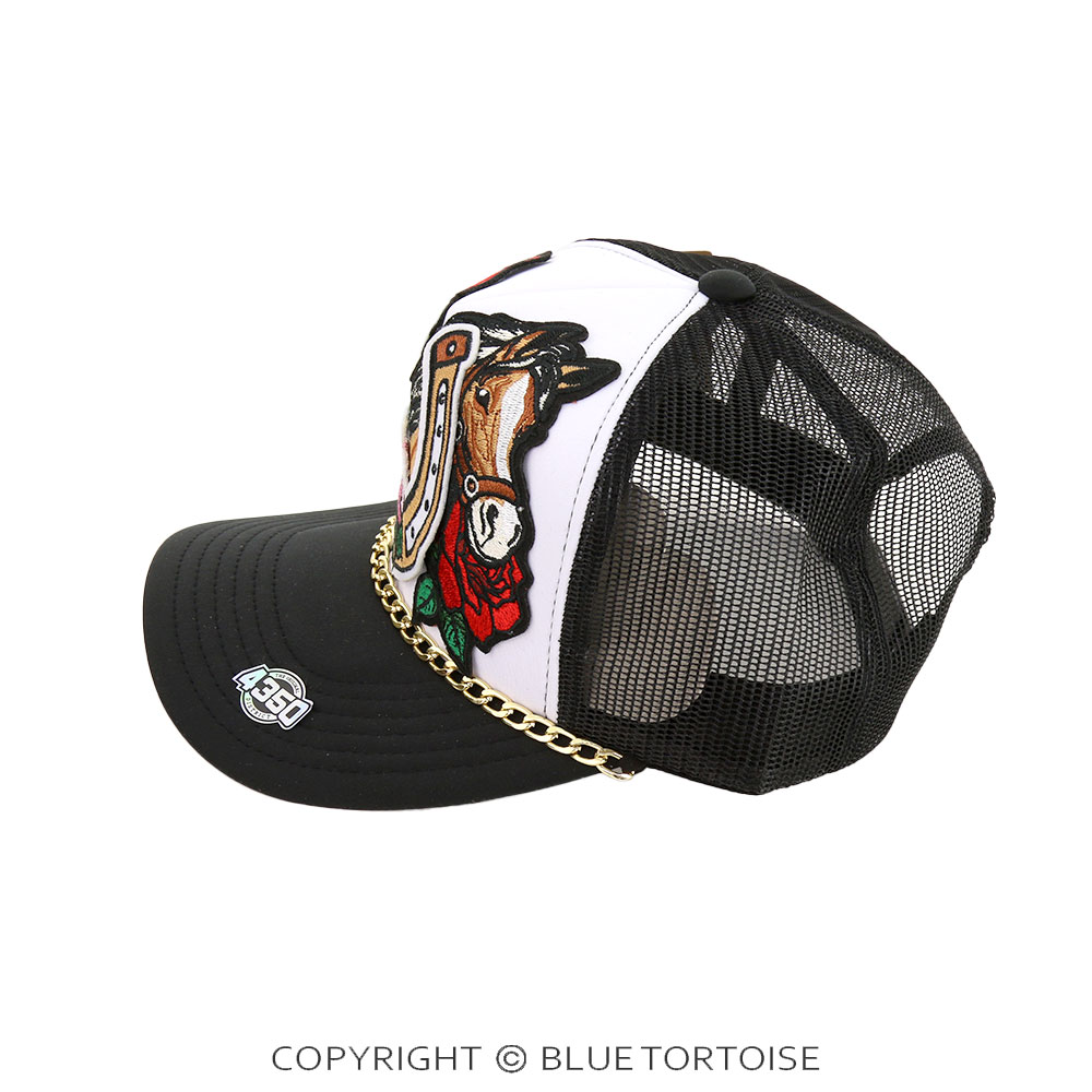 Horseshoe Patch Meshback Ball Cap with Hat Chain - Image 2