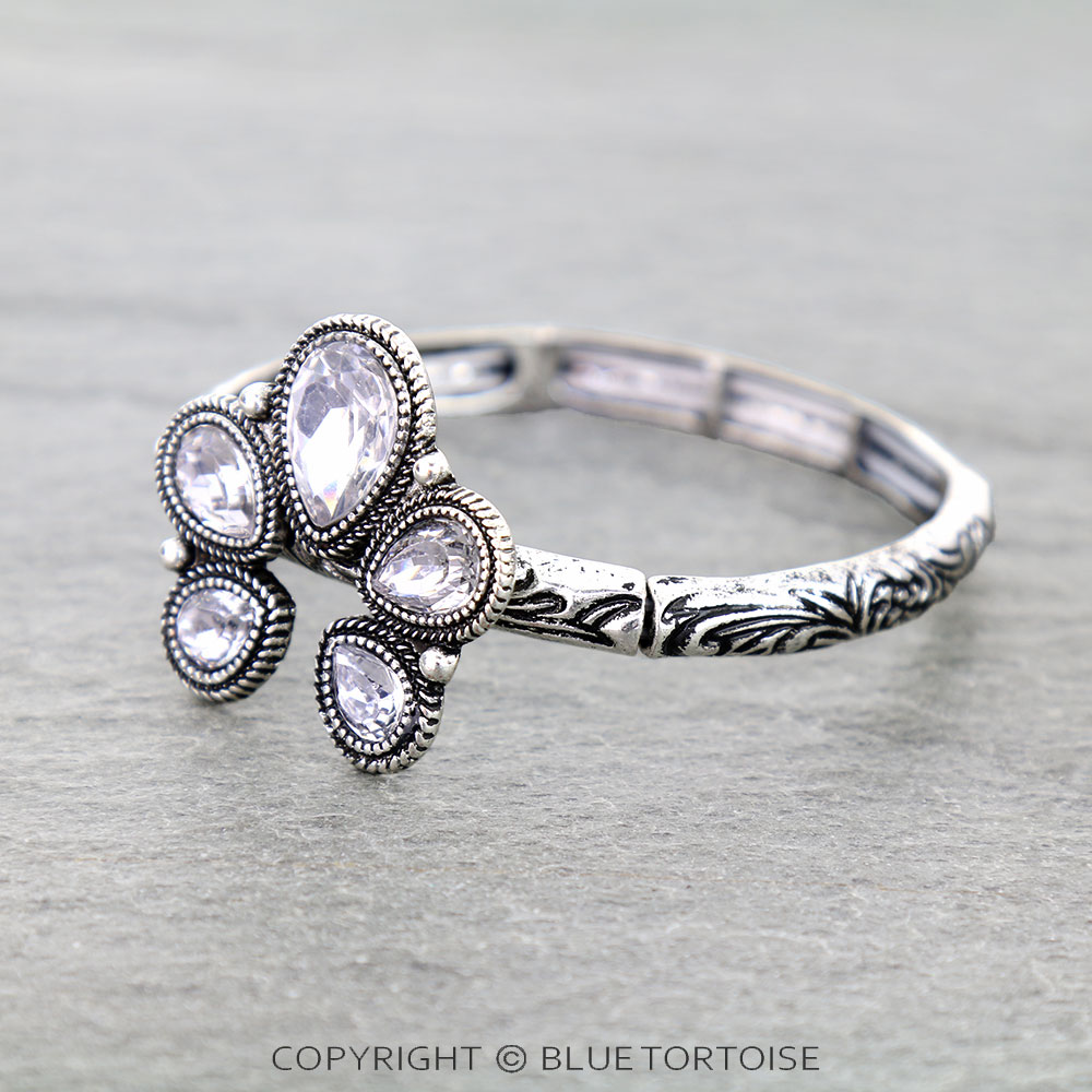 Western Squash Blossom Filigree Stretch Bracelet - Image 2