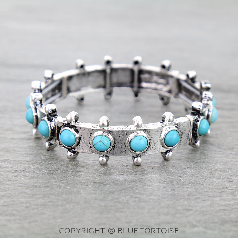 Western Ball TXR Stone Stretch Bracelet
