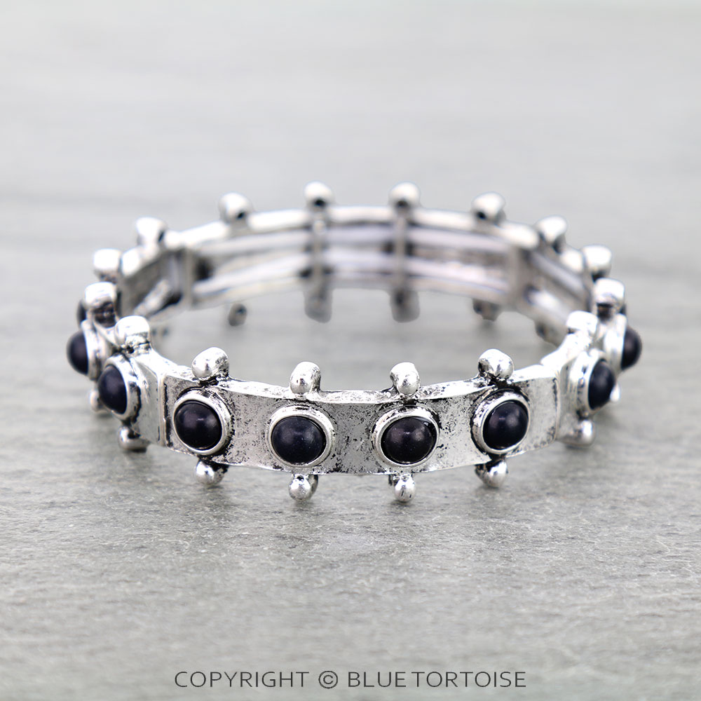 Western Ball TXR Stone Stretch Bracelet
