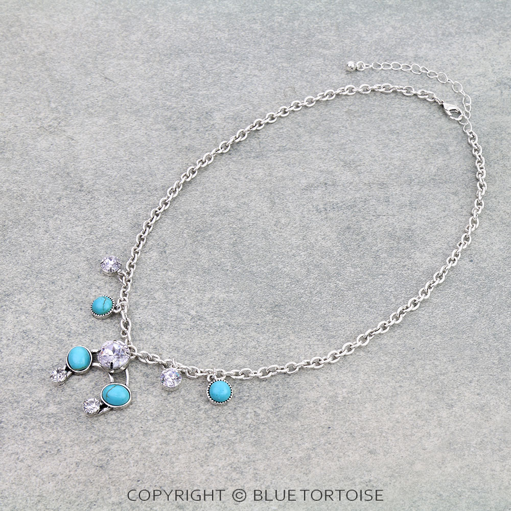 Western Squash Blossom Stone Necklace
