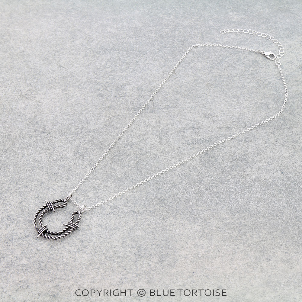 Western Twisted TXR Horse Groove Necklace