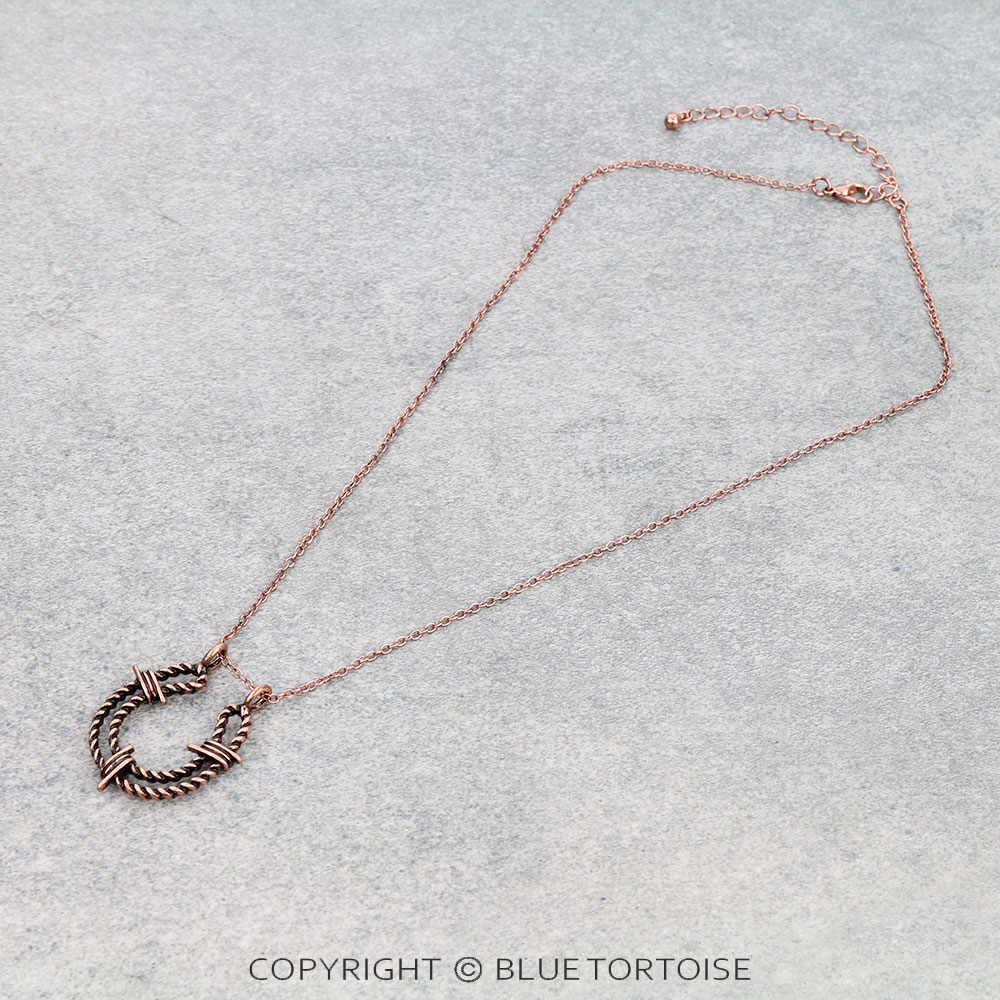 Western Twisted TXR Horse Groove Necklace