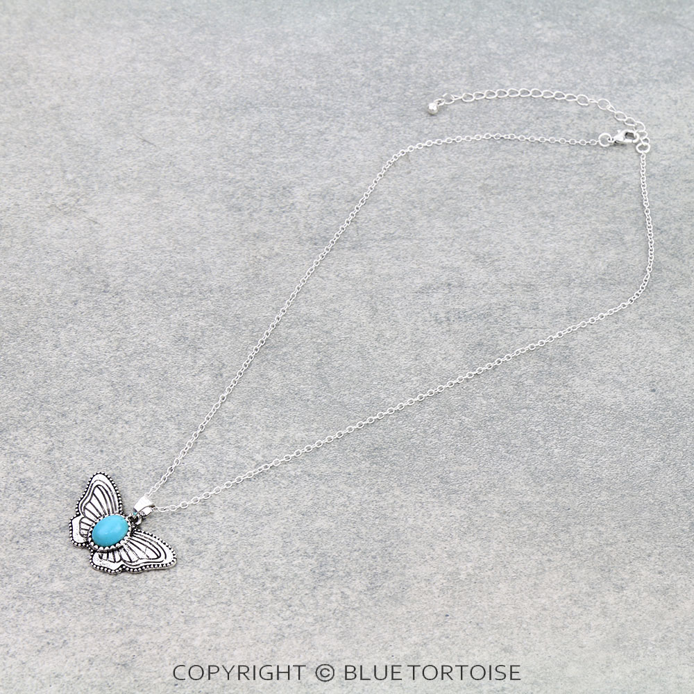 Western Butterfly Stone Necklace