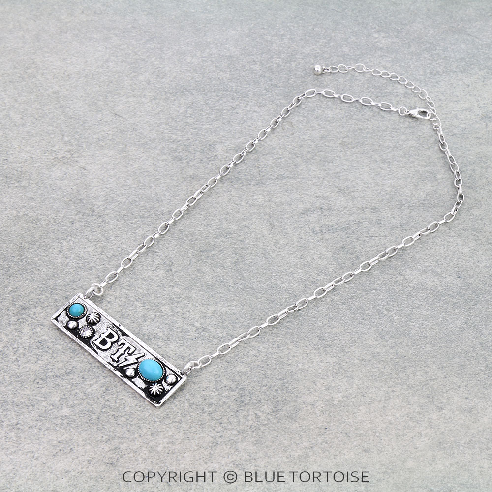 Western BTS Bar Necklace