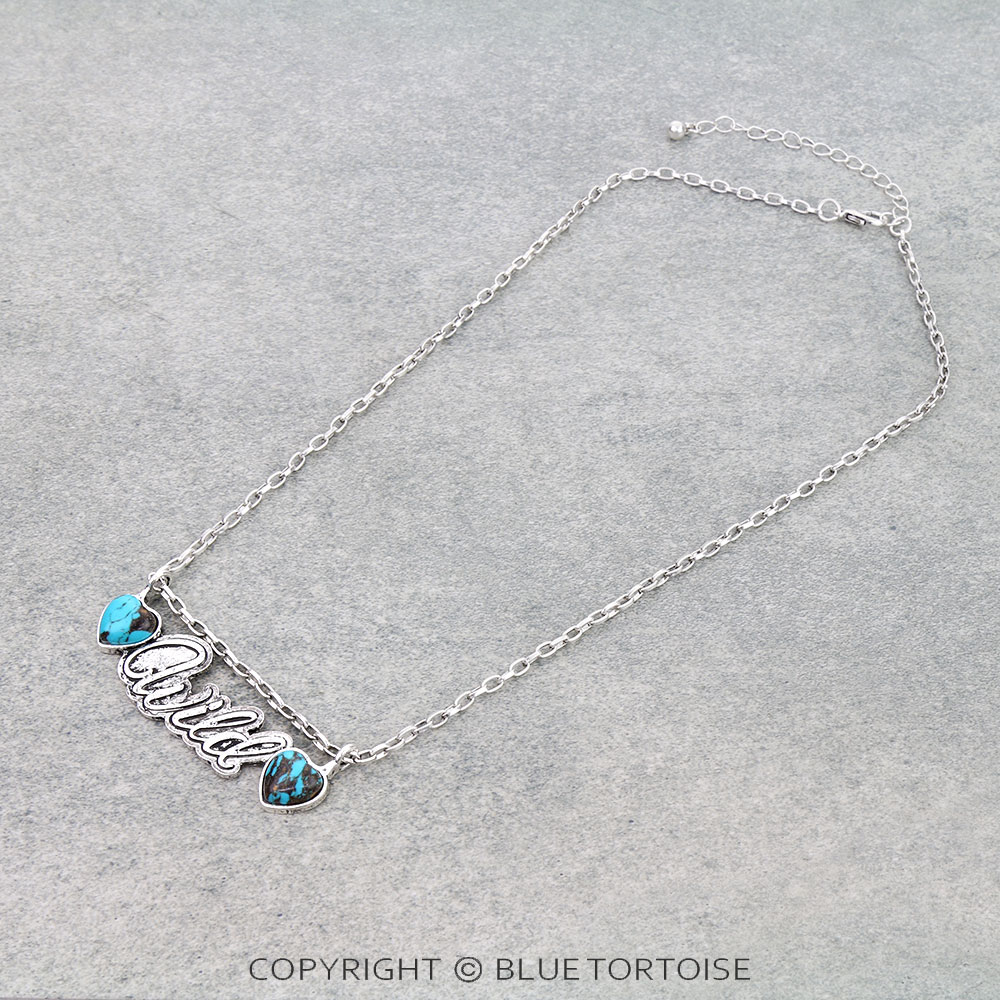 Wild Typography Flay Metal Necklace