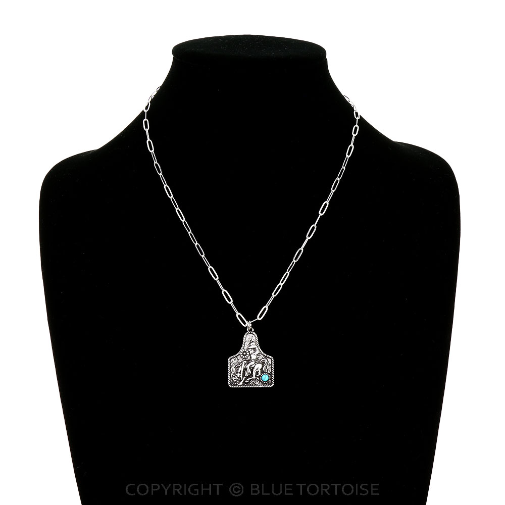 Western Cowboy Ear tag Necklace - Image 2
