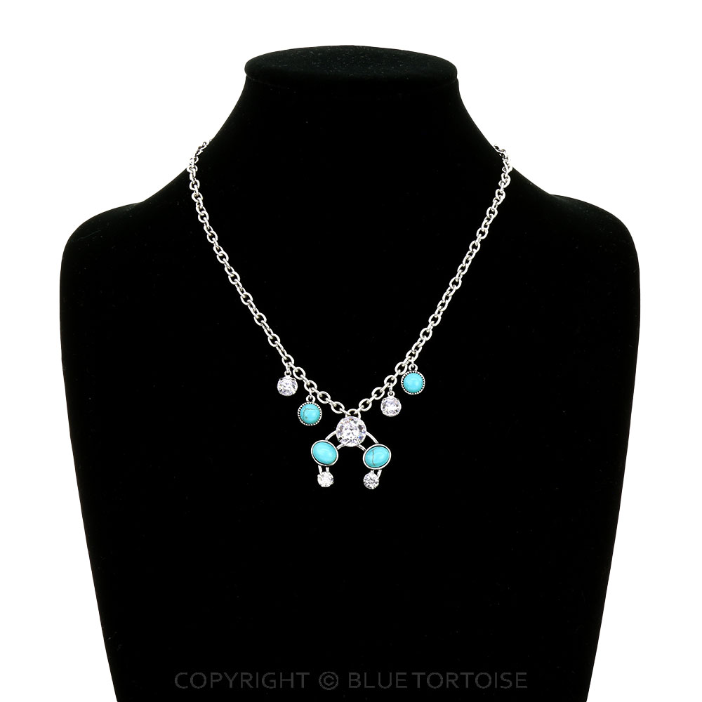 Western Squash Blossom Stone Necklace - Image 2