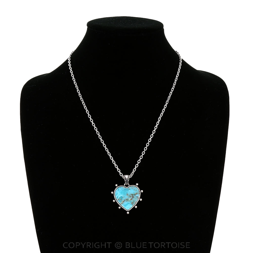 Western Ball TXR Heart Stone Necklace - Image 2