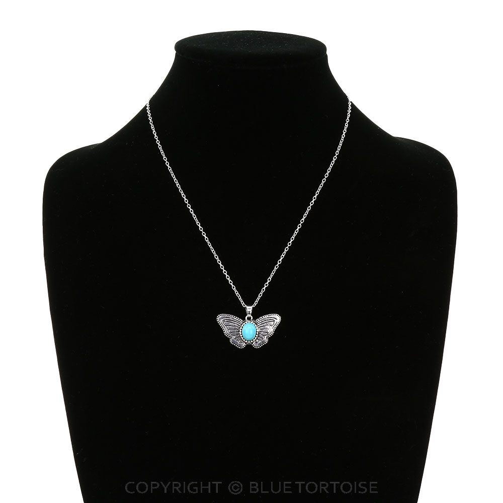 Western Butterfly Stone Necklace - Image 2