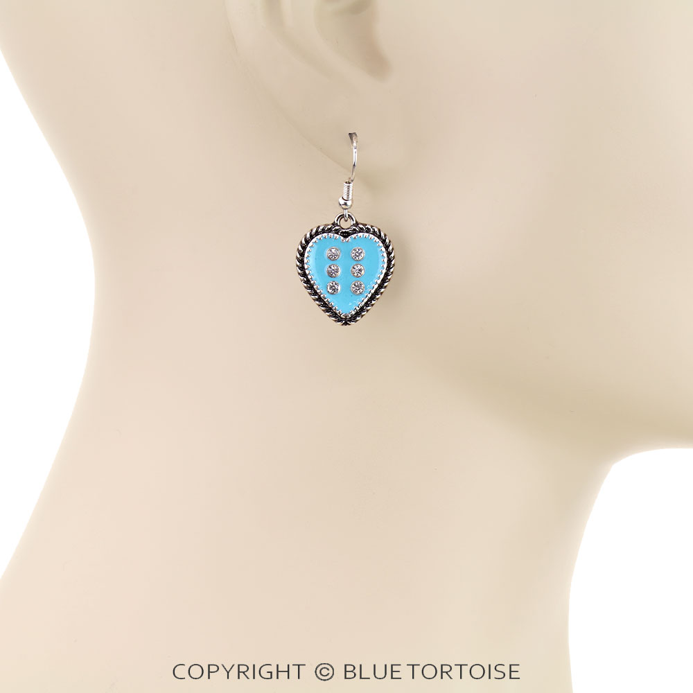 Heart Shape Dice Dangle Earrings - Image 2