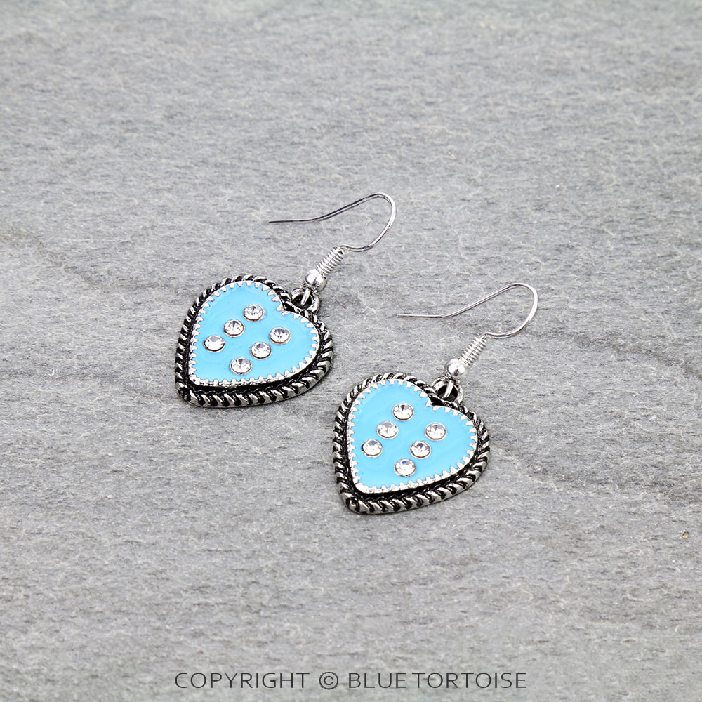 Heart Shape Dice Dangle Earrings