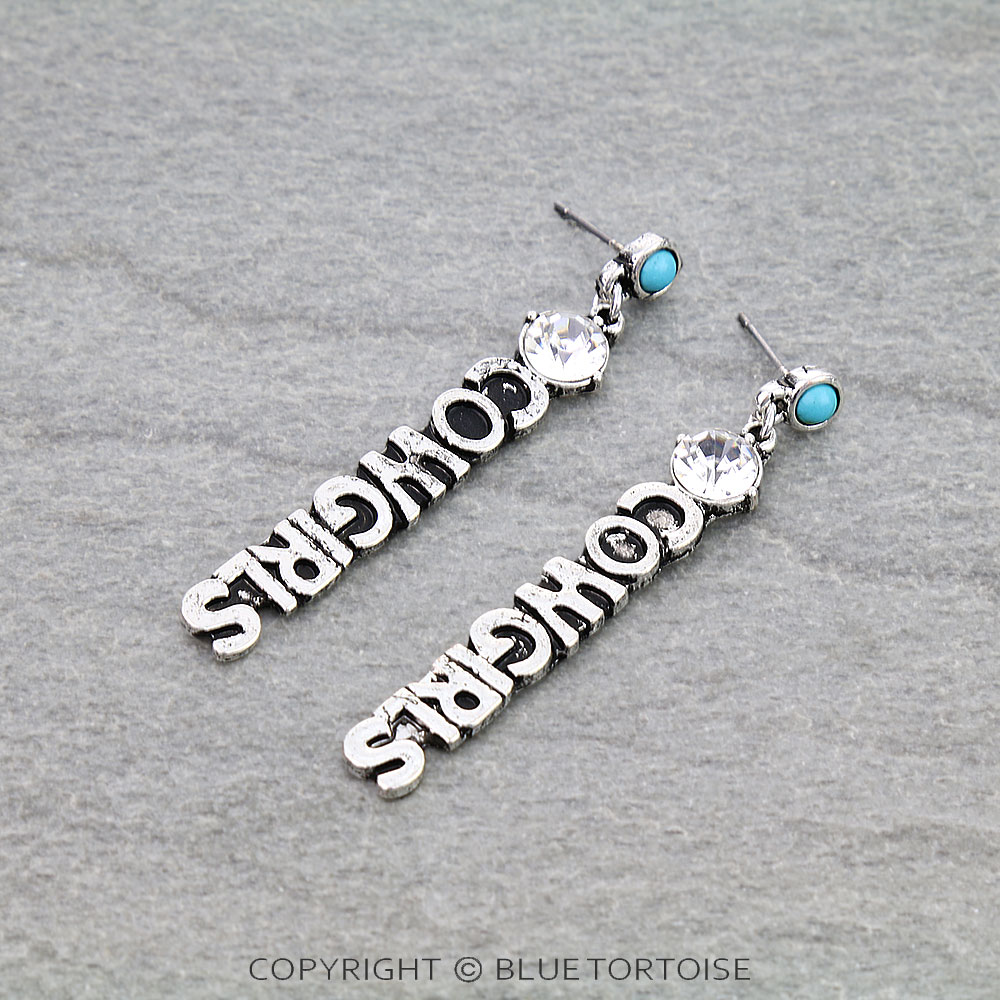 Western COWGIRLS Typography Stud Earrings