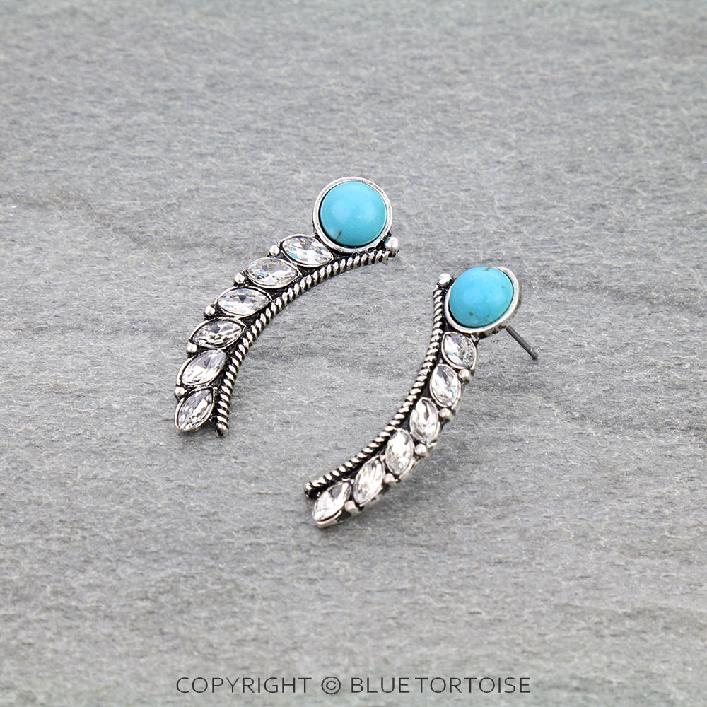 Western Wing Stone Stud Earrings