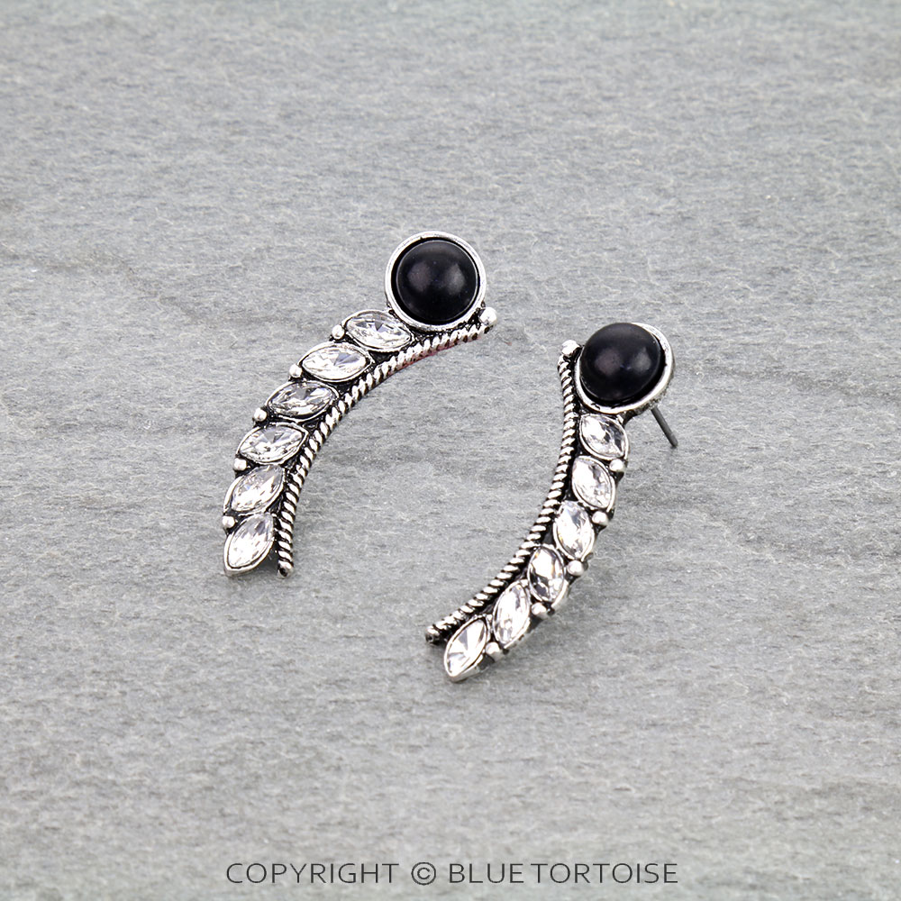 Western Wing Stone Stud Earrings