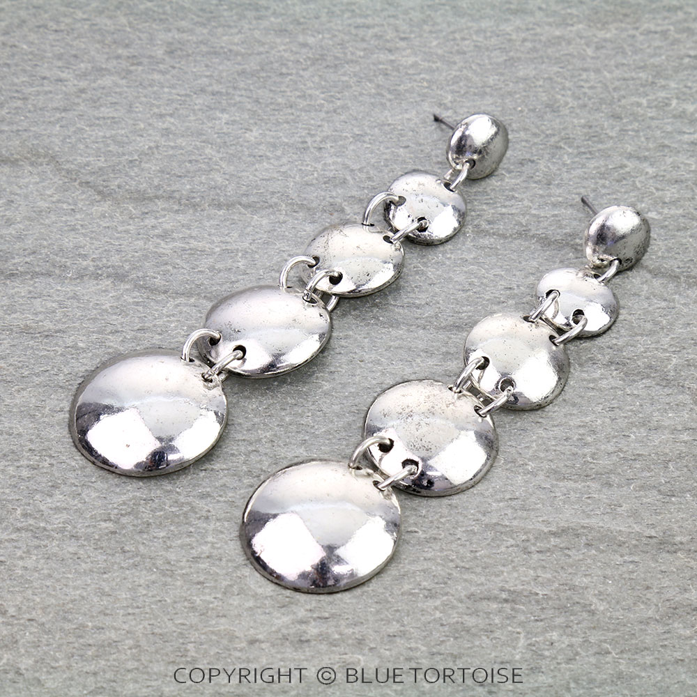 Plain Metal Drop Stud Earrings